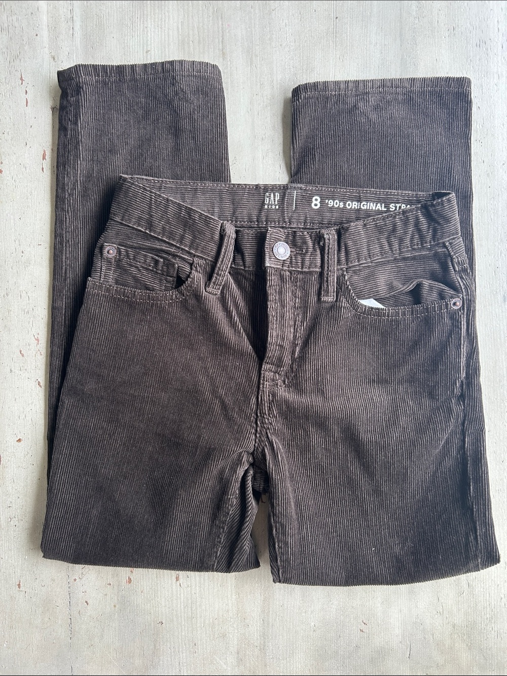 GAP kids Dark Brown Corduroy Slim Straight Jeans